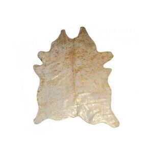 Natural Home Decor Scotland Cowhide Rug | 1-Piece | Natural & gold | 5'x7'